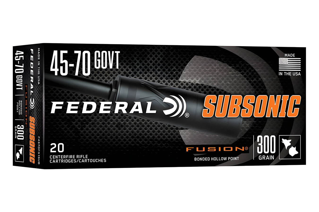 FEDERAL AMMUNITION 45-70 Govt 300gr Fusion Soft Point Subsonic 20/Box